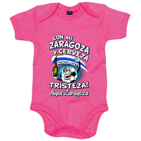 Body bebé frase con mi Zaragoza y cerveza nunca hay tristeza fútbol