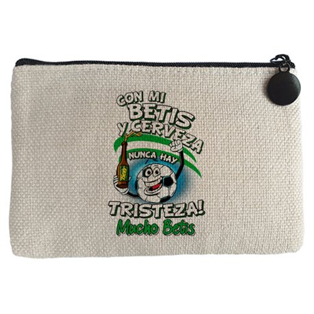 Monedero frase con mi Betis y cerveza nunca hay tristeza fútbol