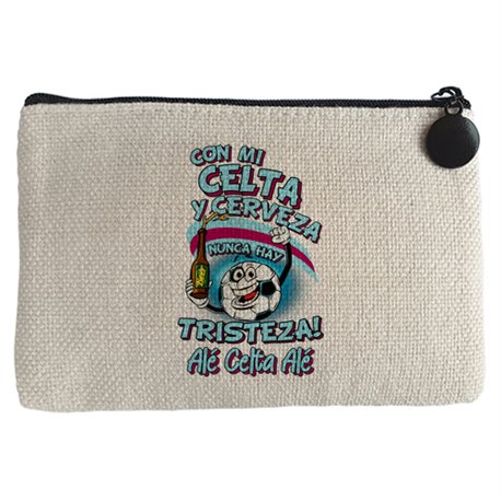 Monedero frase con mi Celta y cerveza nunca hay tristeza fútbol