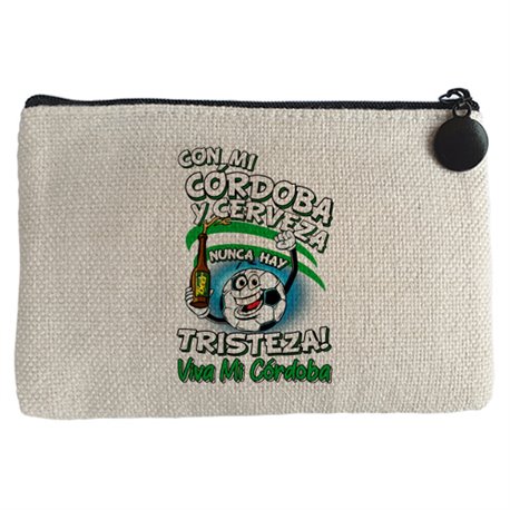 Monedero frase con mi Córdoba y cerveza nunca hay tristeza fútbol