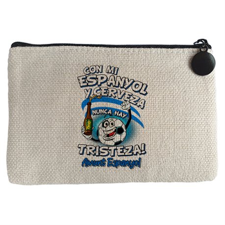 Monedero frase con mi Espanyol y cerveza nunca hay tristeza fútbol