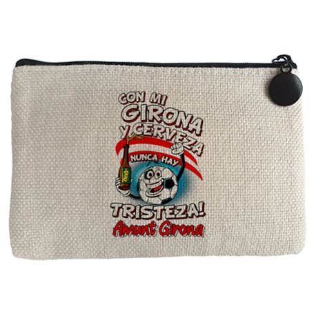 Monedero frase con mi Girona y cerveza nunca hay tristeza fútbol