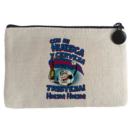 Monedero frase con mi Huesca y cerveza nunca hay tristeza fútbol