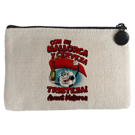 Monedero frase con mi Mallorca y cerveza nunca hay tristeza fútbol