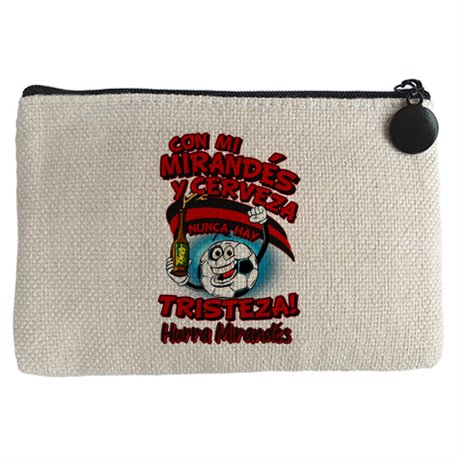 Monedero frase con mi Mirandés y cerveza nunca hay tristeza fútbol