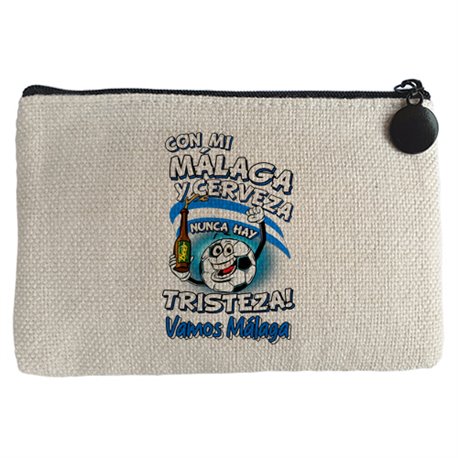 Monedero frase con mi Málaga y cerveza nunca hay tristeza fútbol