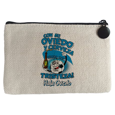Monedero frase con mi Oviedo y cerveza nunca hay tristeza fútbol