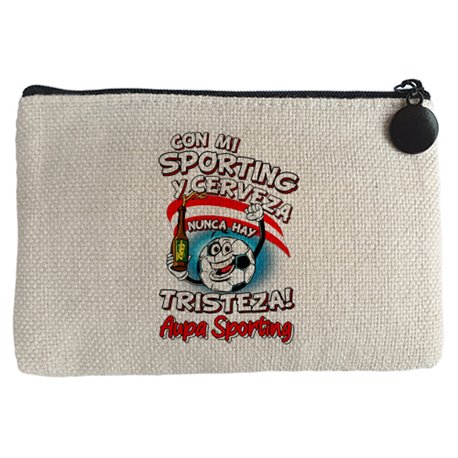 Monedero frase con mi Sporting y cerveza nunca hay tristeza Gijón fútbol