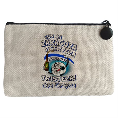 Monedero frase con mi Zaragoza y cerveza nunca hay tristeza fútbol