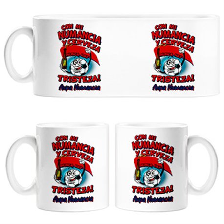 Taza frase con mi Numancia y cerveza nunca hay tristeza Soria fútbol