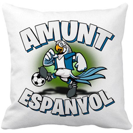 Cojín con relleno parodia de perico el periquito la mascota de fútbol