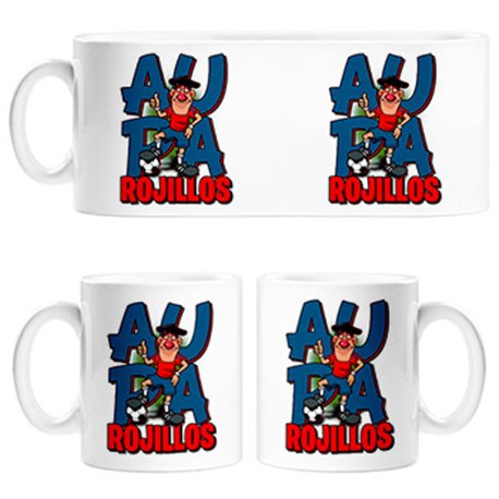 Taza parodia de los rojillos la mascota del fútbol de Pamplona