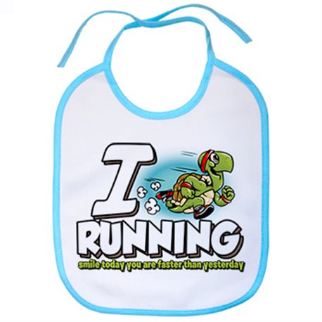 Babero I Love Running divertido con tortuga veloz para corredores trail maratones