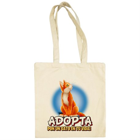 Bolsa de tela adopta pon un gato en tu vida