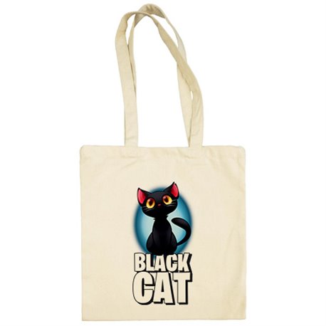 Bolsa de tela gato negro black cat