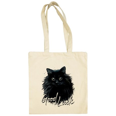 Bolsa de tela gato negro buena suerte Good Luck