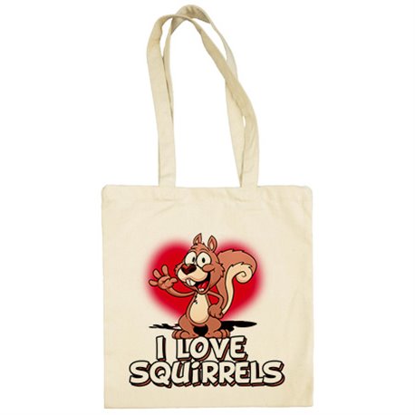 Bolsa de tela I Love Squirrels me encantan las ardillas