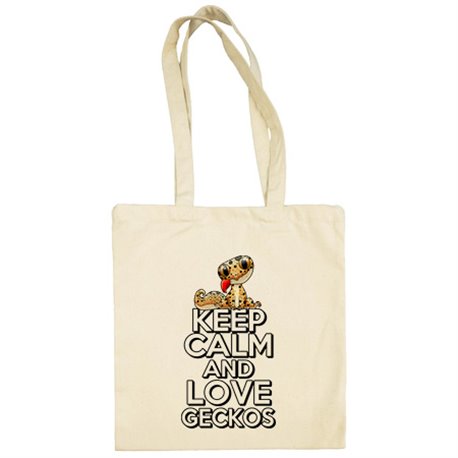 Bolsa de tela keep calm and love geckos