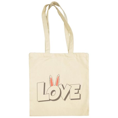 Bolsa de tela Love rabbits quiero un conejo de mascota