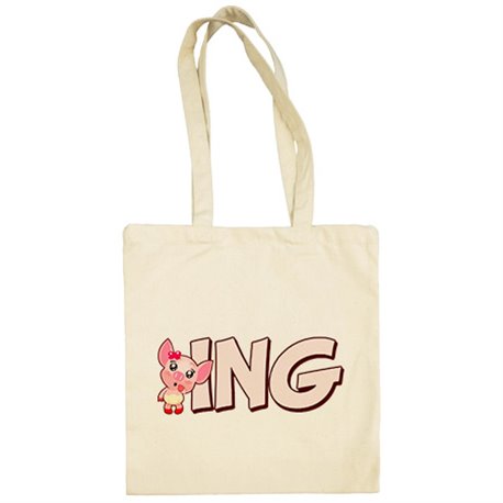 Bolsa de tela oing cerdita divertida