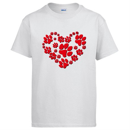 Camiseta amor por los perros pisada de mascota