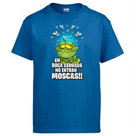 Camiseta dibujo divertido de rana comiendo moscas