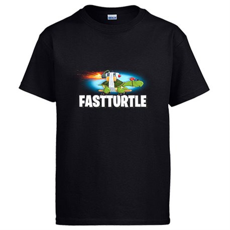 Camiseta dibujo divertido de una tortuga veloz