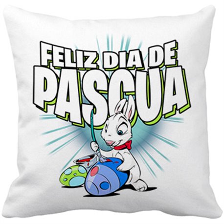 Cojín con relleno feliz día de pascua huevo conejo
