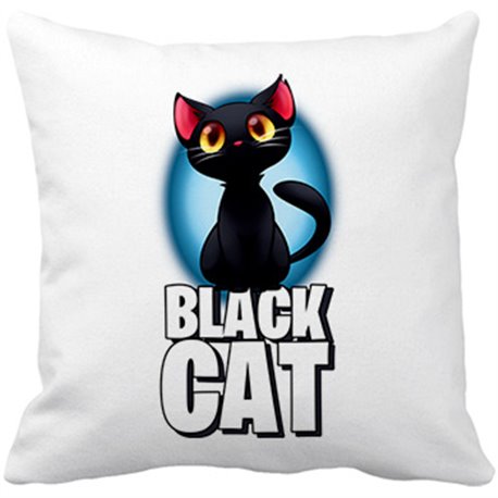 Cojín con relleno gato negro black cat