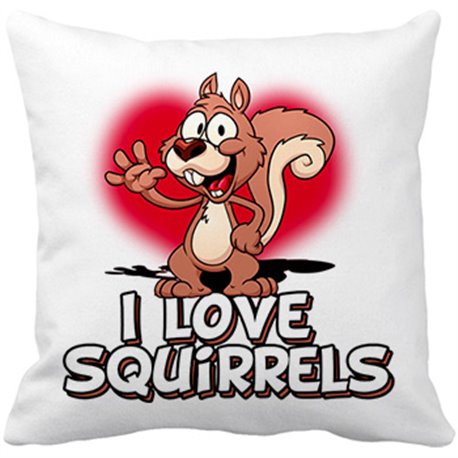 Cojín con relleno I Love Squirrels me encantan las ardillas