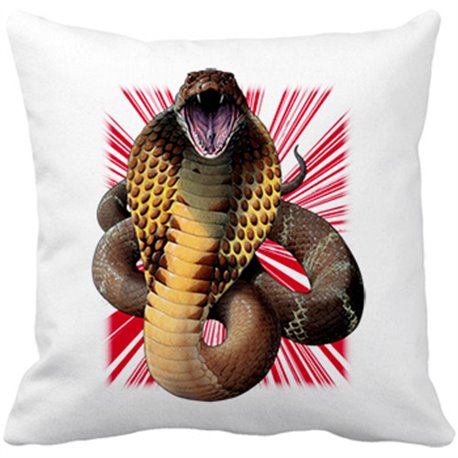 Cojín con relleno ilustración de serpiente salvaje