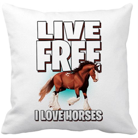 Cojín con relleno live free I Love Horses amante de caballos
