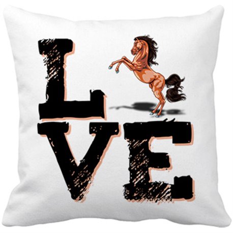 Cojín con relleno Love Horses amor por los caballos