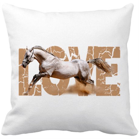 Cojín con relleno Love Horses me gustan los caballos