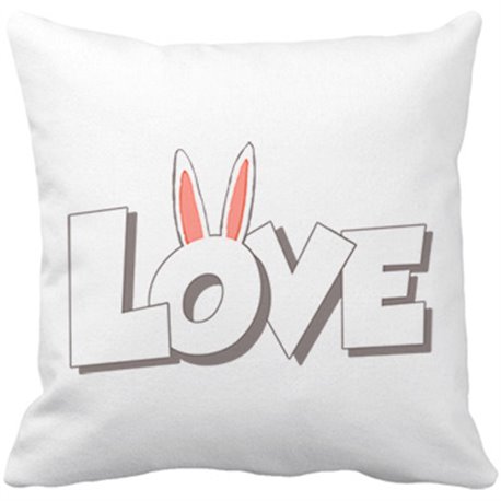 Cojín con relleno Love rabbits quiero un conejo de mascota