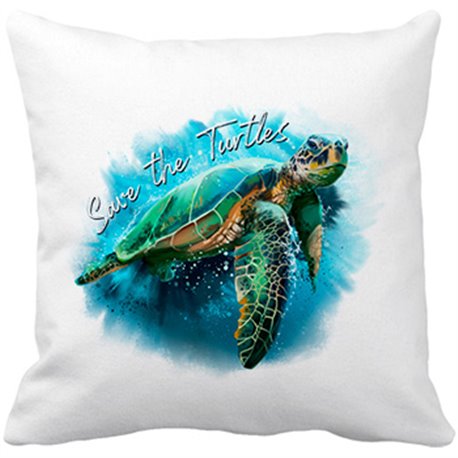 Cojín con relleno save the turtles salvad a las tortugas