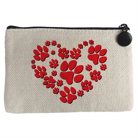 Monedero amor por los perros pisada de mascota