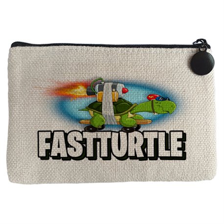 Monedero dibujo divertido de una tortuga veloz