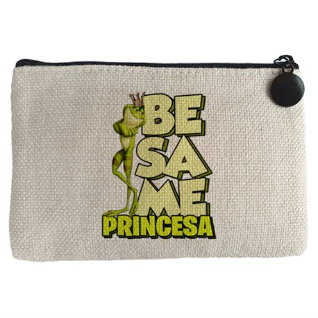 Monedero dibujo divertido rana bésame princesa
