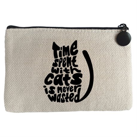 Monedero frase para amantes de gatos time spent with cats is never wasted