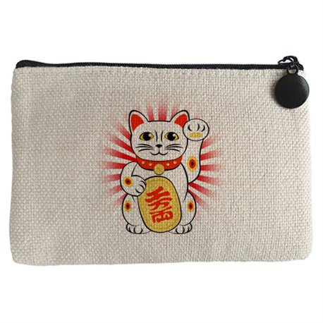 Monedero ilustración del gato de la suerte chino