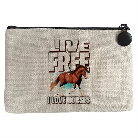Monedero live free I Love Horses amante de caballos