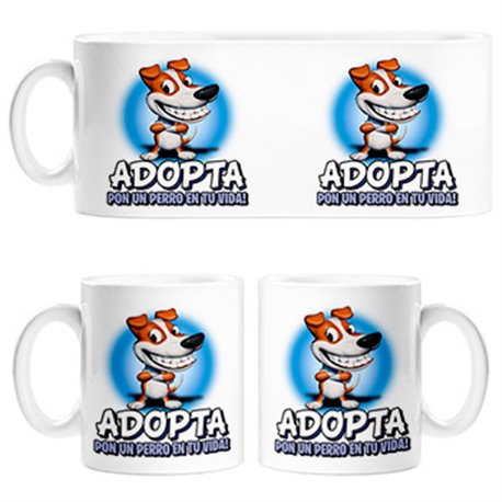 Taza adopta por un perro en tu vida