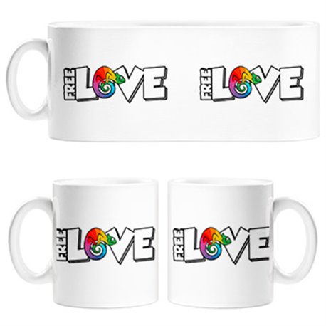 Taza amor por los camaleones camaleón