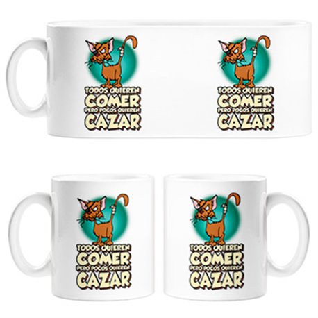 Taza gato callejero frase divertida