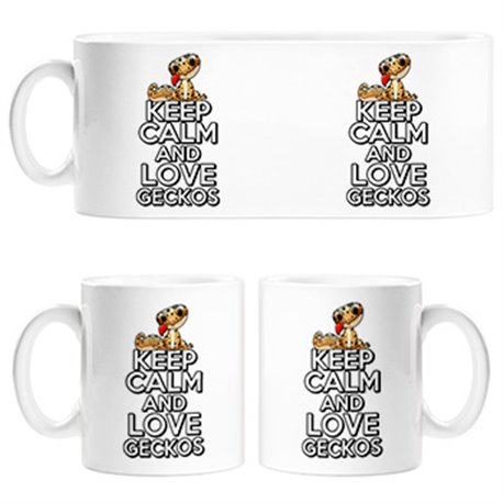 Taza keep calm and love geckos