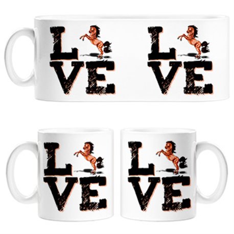 Taza Love Horses amor por los caballos