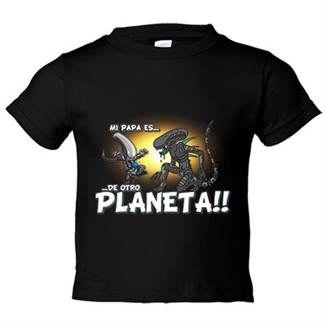 Camiseta bebé mi papá es de otro planeta parodia friki alienígena