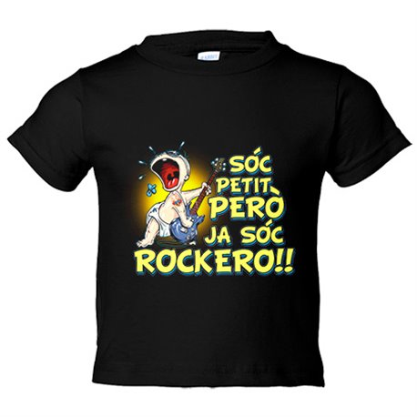 Camiseta bebé Sóc petit però ja sóc rockero
