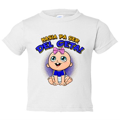 Camiseta bebé nacida para ser del Geta para aficionada al fútbol de Getafe